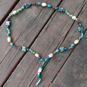 Ocean Jasper Howlite Quartz Necklace